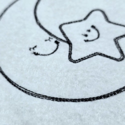 Smiling Moon And Star Line Art