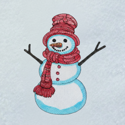 Snowman With Scarf And Hat