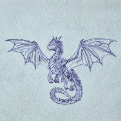 Spiral Tailed Dragon Line Art