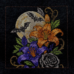 Spooky Floral Halloween Panel 02