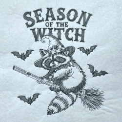 Spooky Raccoon On A Broom