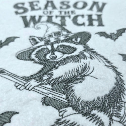 Spooky Raccoon On A Broom