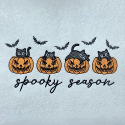 Spooky Season Black Cats In Pumpkins