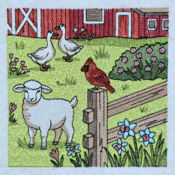 Spring Farm Garden And Animals Panel 04