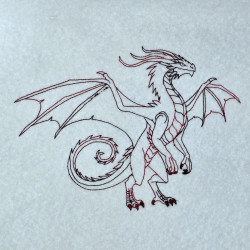 Standing Dragon Line Art