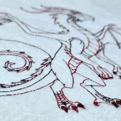 Standing Dragon Line Art