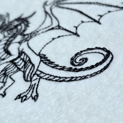 Standing Winged Dragon Line Art