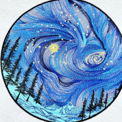 Midnight Swirls Starry Night Winter Forest