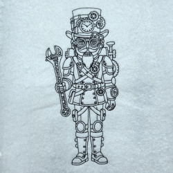 Steampunk Clockwork Nutcracker Line Art