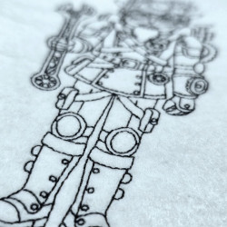 Steampunk Clockwork Nutcracker Line Art