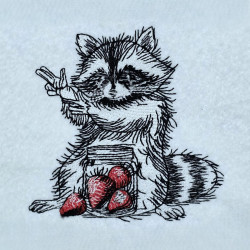 Strawberry Loving Raccoon