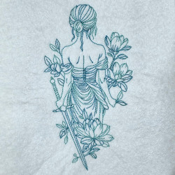 Strong Mother Floral Line Art
