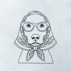 Stylish Dog Line Art