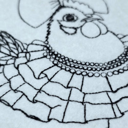 Stylish Hen With Wine Glass Line Art