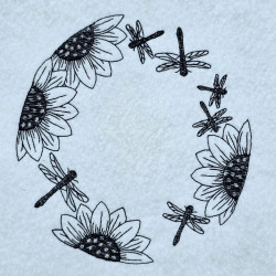 Sunflower Dragonfly Wreath
