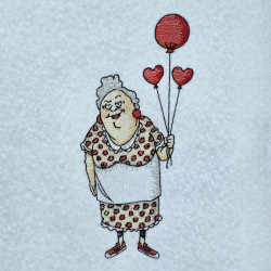Sweet Granny Holding  Balloons