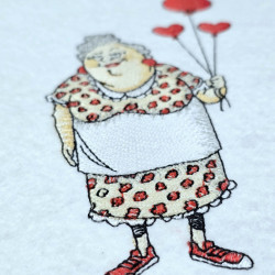 Sweet Granny Holding  Balloons