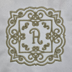 Swirly Scroll Frame Monogram Letter A