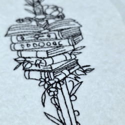 Sword And Books Fantasy Line Art