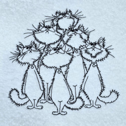 Tall Cat Parade Line Art