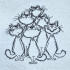 Tall Cat Parade Line Art