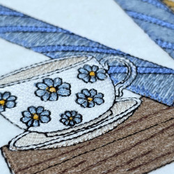 Tea Cup On A Bookshelf 