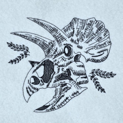 Triceratops Skull Line Art