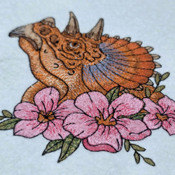 Triceratops With Blossoms