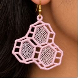 Triple Honeycomb Hexagons FSL Earring