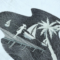 Tropical Pier Sailboats And Palm Trees