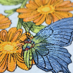 Vibrant Butterfly Floral Panel Three