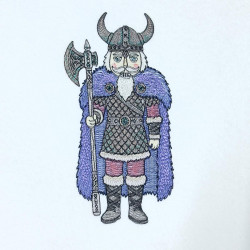 Viking Nutcracker With Horned Helmet
