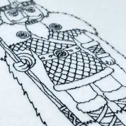 Viking Warrior Nutcracker Line Art