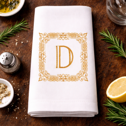 Vinatge Pointy Edge  Frame Monogram Letter D