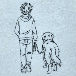 Walking My Mate Line Art