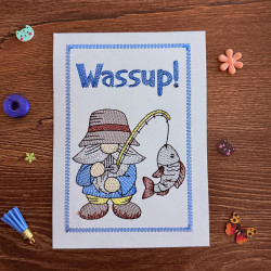 Wassup Fishing Gnome Cardstock
