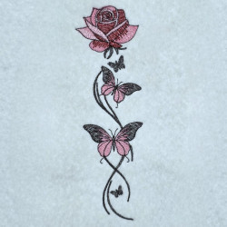 Whimsical Rose And Butterflies