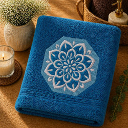 White Floral Hexagon Embossed