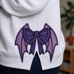 Winged Ribbon ITH Split Bow Applique