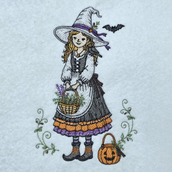 Witch Girl With Flower Basket