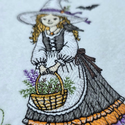 Witch Girl With Flower Basket