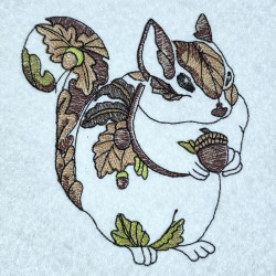 Woodland Squirrel With Leaves