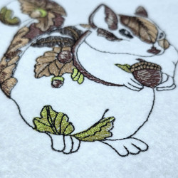 Woodland Squirrel With Leaves