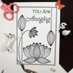 You Are Amazing Floral Cardstock