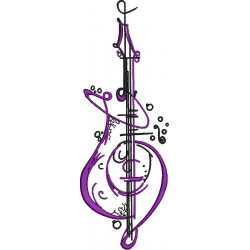 Guitar Embroidery Design