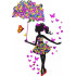 Butterfly Floral Girl with Umbrella