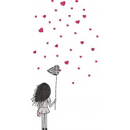 Girl Catching Hearts