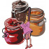 Girl with Honey Bottles