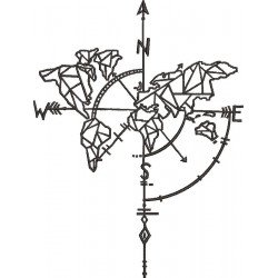 World Map Compass