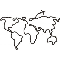 Airplane Track Embroidery Design